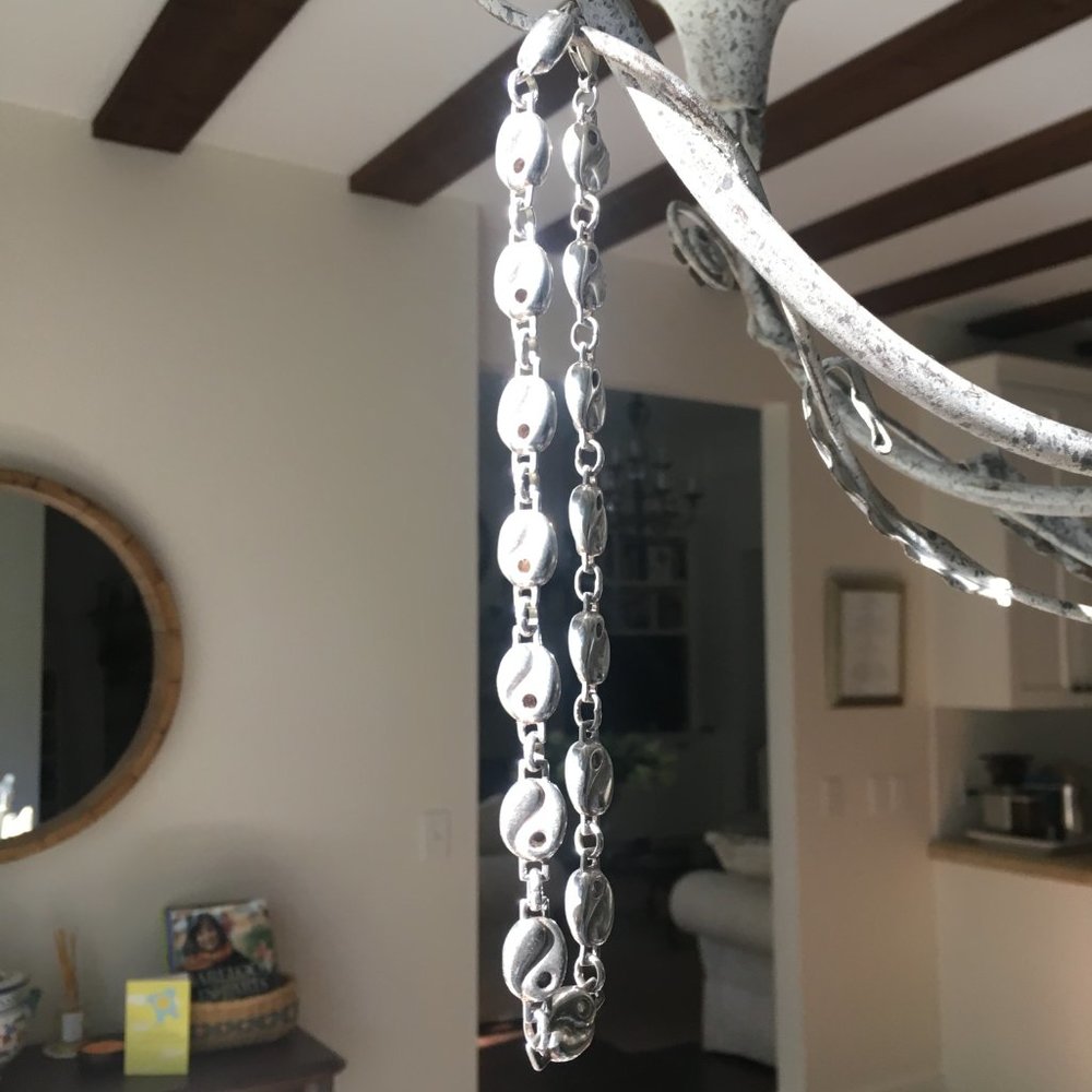 Solid Silver Yin Yang Link Necklace - image 1